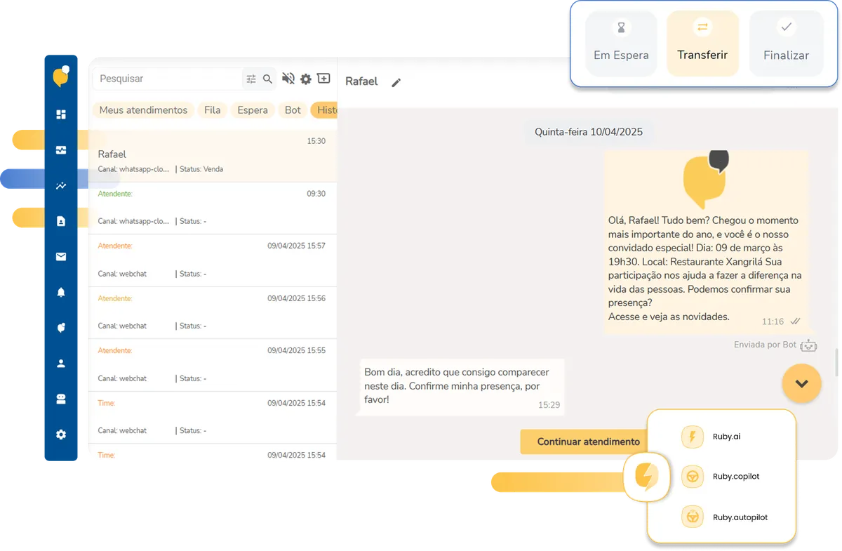 Ubots Desk - Interface de atendimento