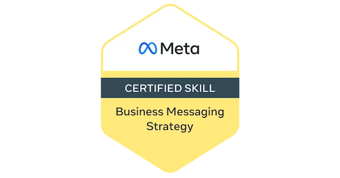Certificado Meta de estratégia de mensagens empresariais